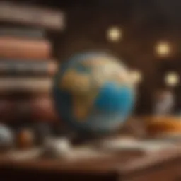 A globe and travel essentials symbolizing global travel insurance.