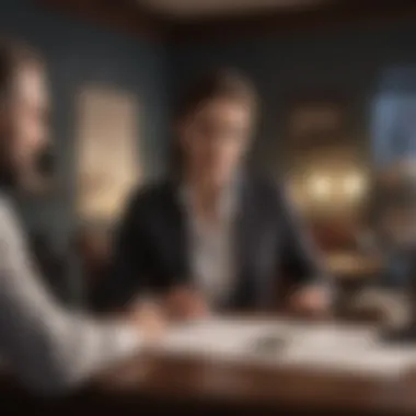 Consulting Insurance Agent Traveler consulting with insurance agent