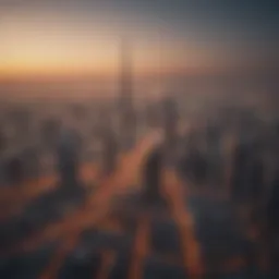 Scenic view of Dubai skyline with travelers