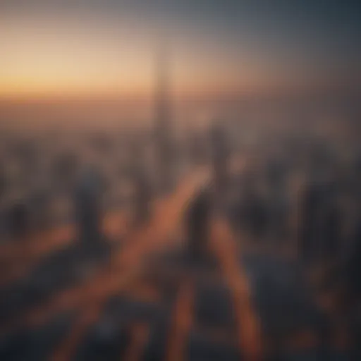 Scenic view of Dubai skyline with travelers