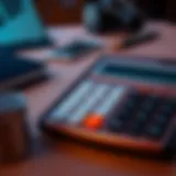 Financial calculator displaying loan options