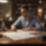 Analyzing Loan Options A thoughtful individual analyzing loan options