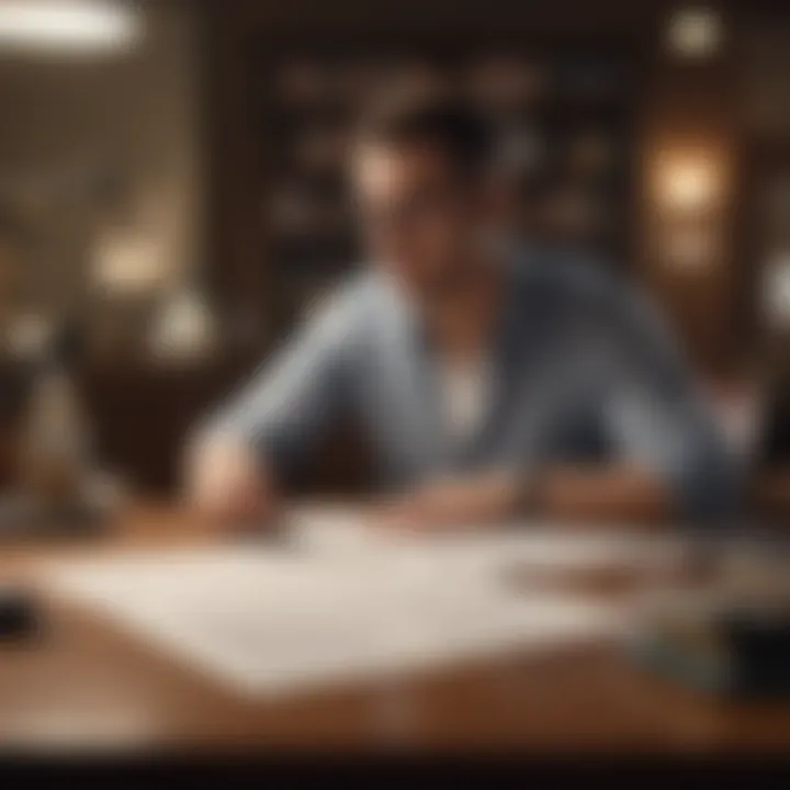 Analyzing Loan Options A thoughtful individual analyzing loan options
