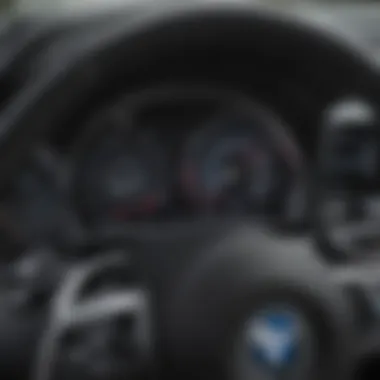 BMW Dashboard Technology and Insurance Detailed view of a BMW dashboard highlighting advanced technology in insurance assessment