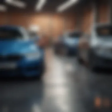 Stylized representation of different BMW models and their insurance options