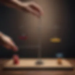 Visual representation of balance transfer mechanics with arrows and flowchart