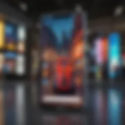 Close-up view of a modern big display phone showcasing vibrant graphics