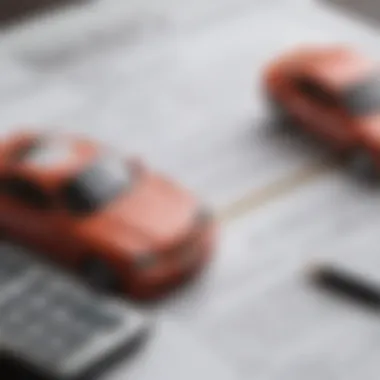 Calculating Car Insurance Costs A calculator and insurance policy documents showing financial calculations