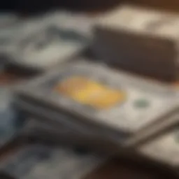 An illustration depicting various cash back card designs