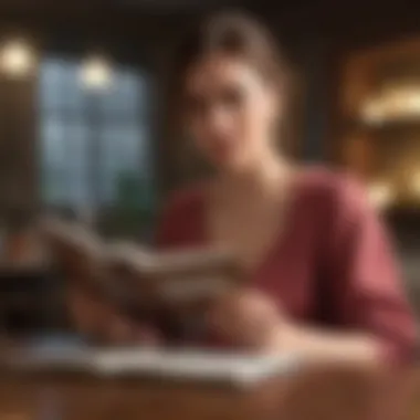 Enhancing Financial Literacy A woman reading a book on financial literacy