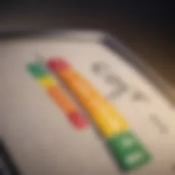 Visual representation of a credit score scale highlighting the fair range.