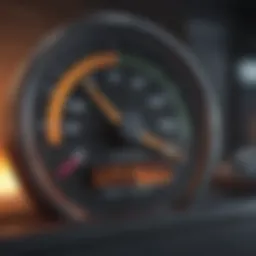 Visual representation of a credit score gauge