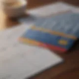 Close-up of a credit card on a table with a calendar