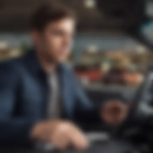 New Driver Evaluating Car Insurance Options Illustration of a new driver reviewing car insurance options