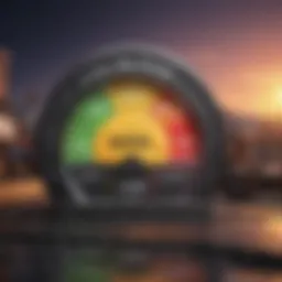 A visual representation of credit scores impacting credit lines.