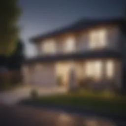 A modern home with a 'For Sale' sign in front