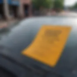 Detailed view of a private parking violation notice on a vehicle windshield