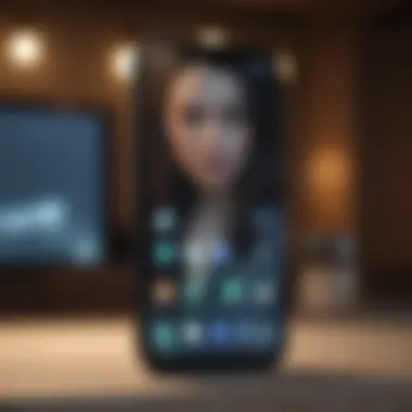 Refurbished Smartphone Showcase A refurbished smartphone displayed with a shiny exterior