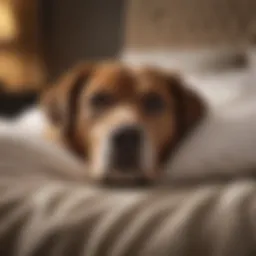 An older dog resting on a cozy bed, highlighting comfort and care.