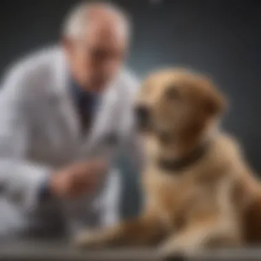 A vet examining an older dog, emphasizing the relevance of health assessments in insurance.