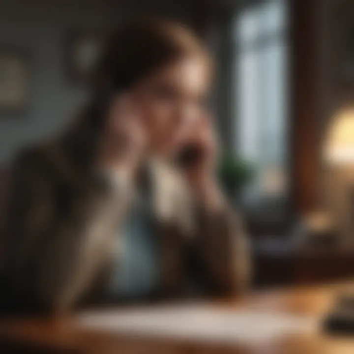 Frustrated person on the phone with an insurance agent