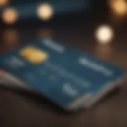 A credit card displayed prominently against a backdrop of modern transactions.
