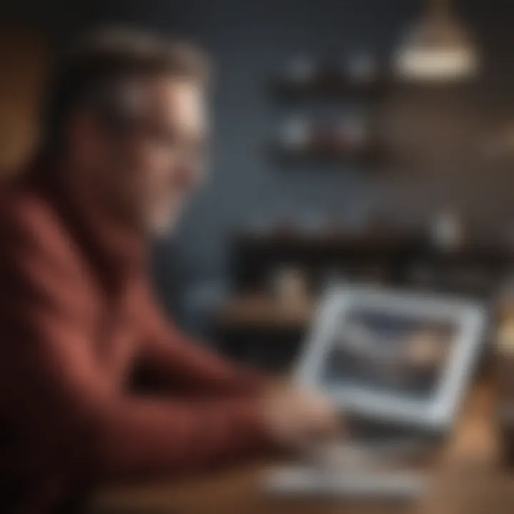 User Analysis of Wi-Fi Providers User reviewing Wi-Fi options on a laptop