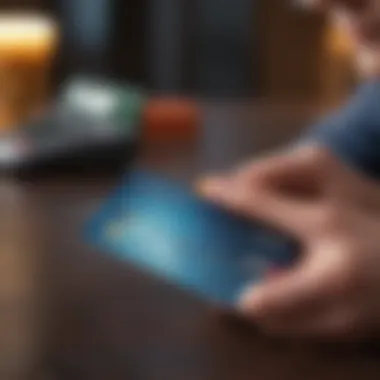 Reviewing Credit Card Statements A thoughtful individual reviewing their credit card statements and budget