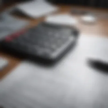 Effective Financial Planning Tools A calculator and financial documents for personal finance planning.