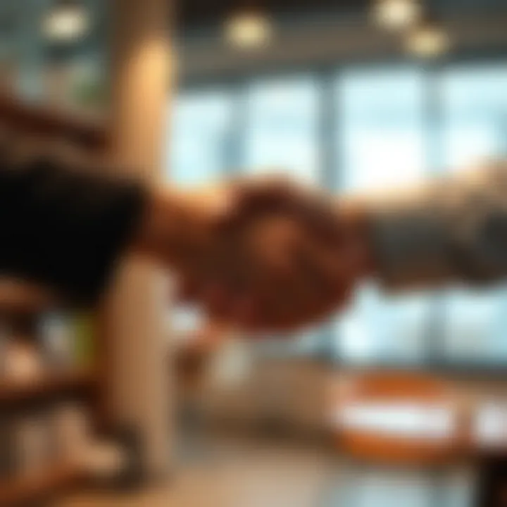 A handshake symbolizing peer-to-peer lending.